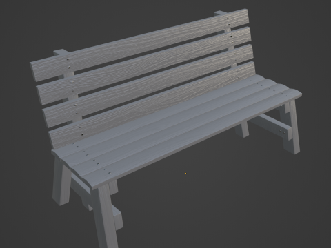 Wooden Outdoor Bench 04 3Dモデル