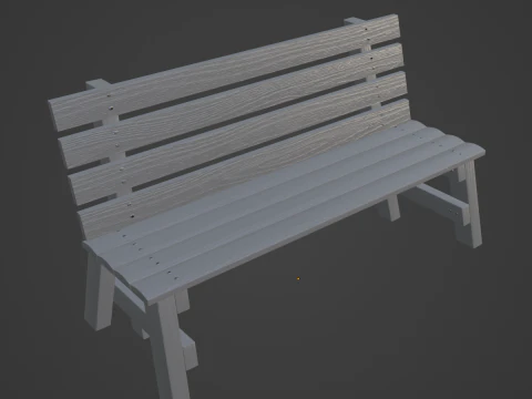 Wooden Outdoor Bench 04 3D Model