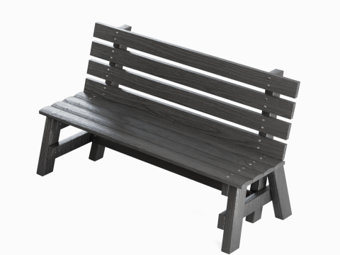 Wooden Outdoor Bench 05 3D-Modell