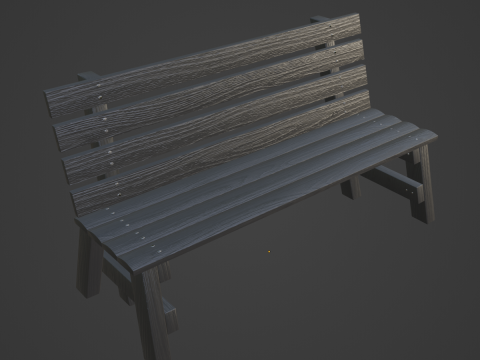 Wooden Outdoor Bench 05 3D-Modell