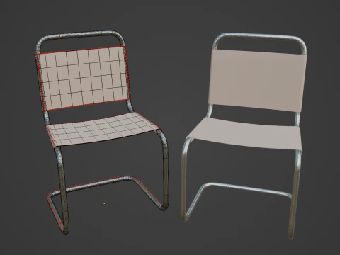 Simple Chair B 01 3D Model