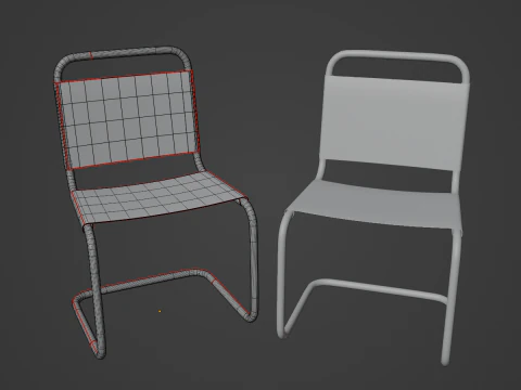 Simple Chair B 01 3D Model