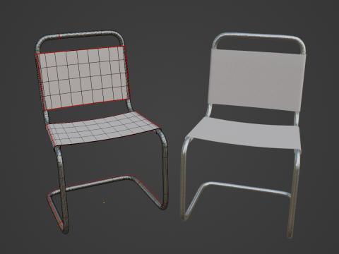 Simple Chair B 03 Model 3D