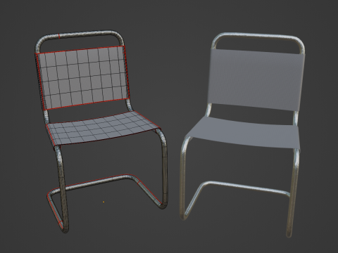 Simple Chair B 04 3D Model
