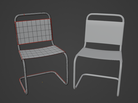Simple Chair B 04 3D Model