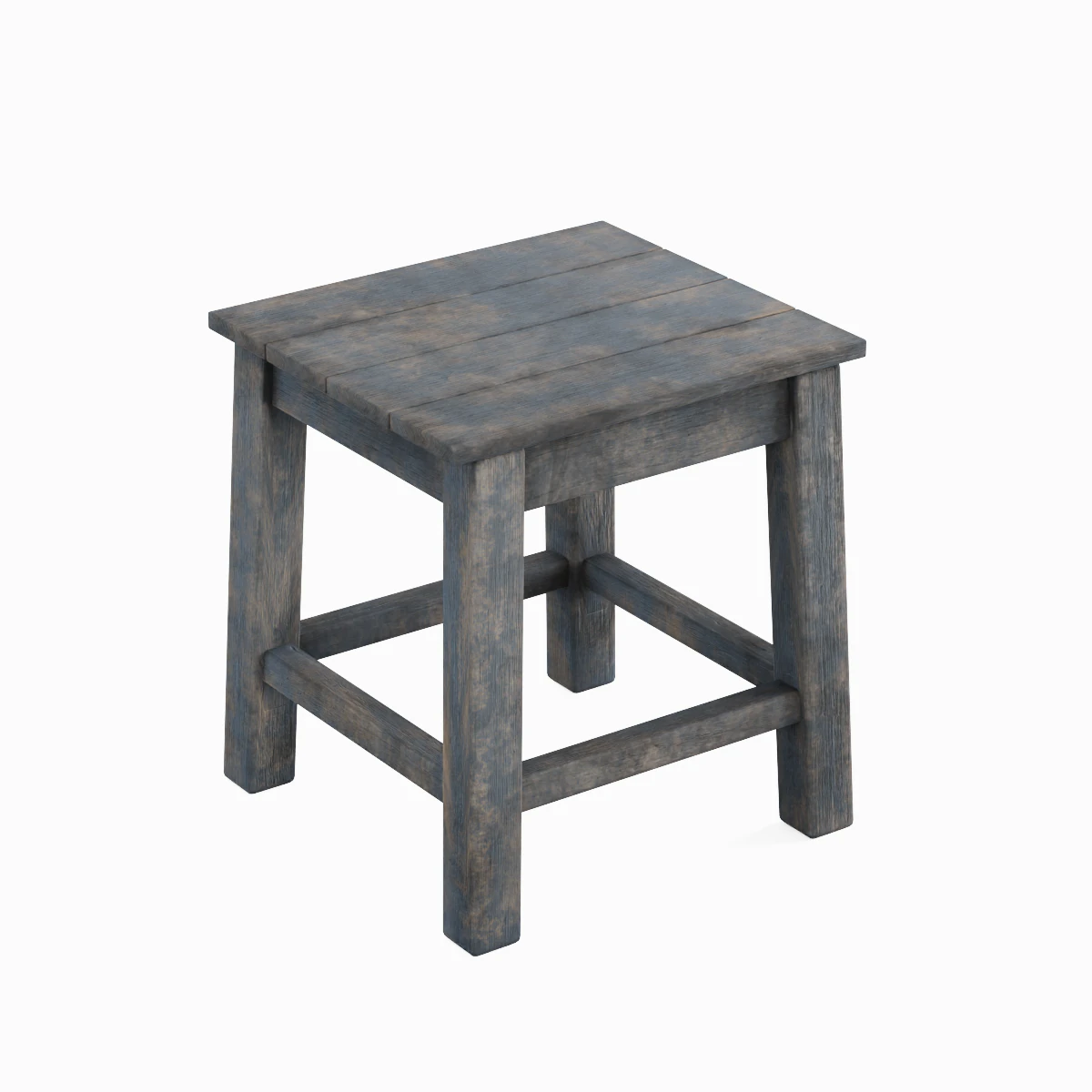 Old Wooden Tabouret 01 3D Model .c4d .max .obj .3ds .fbx .stl .blend