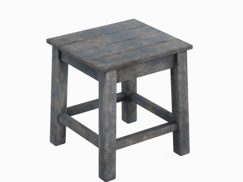 Old Wooden Tabouret 01 Modelo 3D