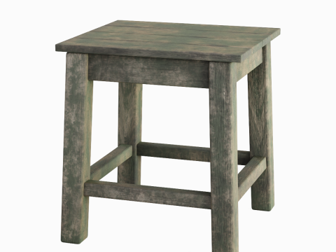 Old Wooden Tabouret 02 Modelo 3D