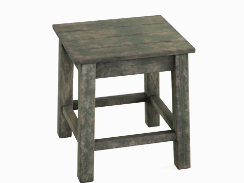 Old Wooden Tabouret 02 Modelo 3D