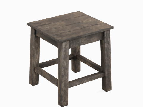 Old Wooden Tabouret 03 Modelo 3D