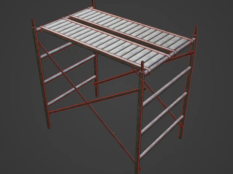 Metal Scaffolding Construction 01 3D Model