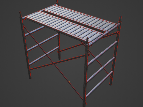 Metal Scaffolding Construction 02 Modèle 3D