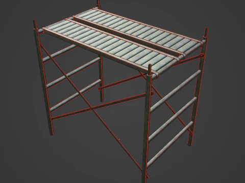 Metal Scaffolding Construction 04 3D Model