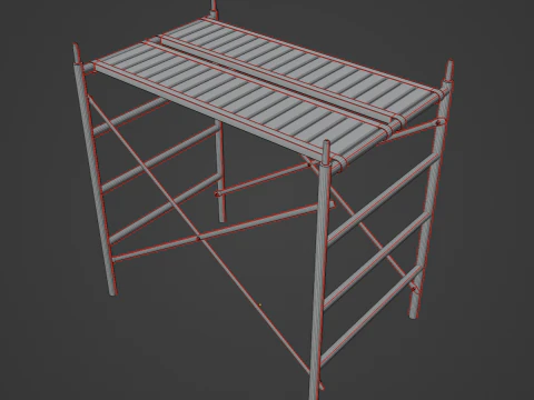 Metal Scaffolding Construction 04 3D Model