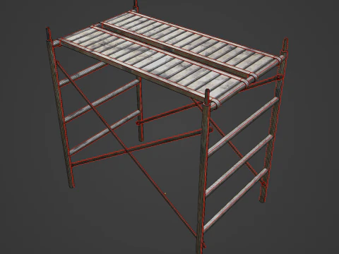 Metal Scaffolding Construction 07 3D Model