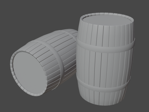Wooden Barrel B 01 3D Model