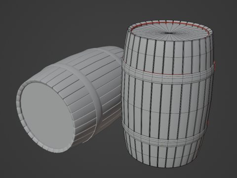 Wooden Barrel B 01 3D Model