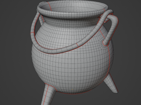 Medieval Cauldron 01 3D Model