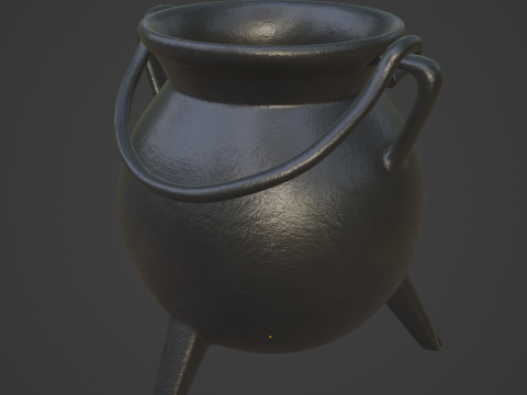 Medieval Cauldron 02 3D Model