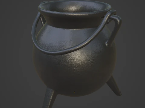 Caldeir&atilde;o Medieval 02 Modelo 3D