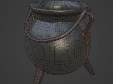 Caldeir&atilde;o Medieval 02 Modelo 3D