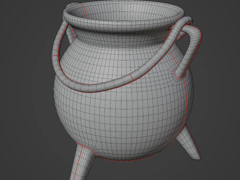 Caldeir&atilde;o Medieval 02 Modelo 3D