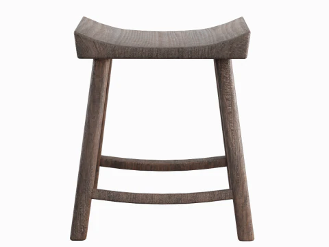 Cadeira de madeira velha 01 Modelo 3D