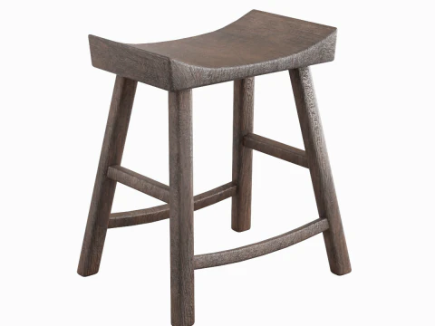 Cadeira de madeira velha 01 Modelo 3D