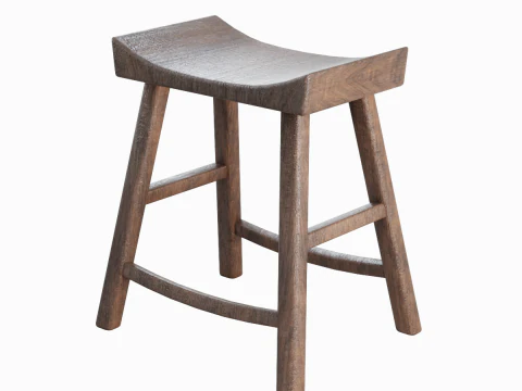 Cadeira de madeira velha 01 Modelo 3D