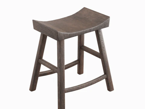 Cadeira de madeira velha 01 Modelo 3D