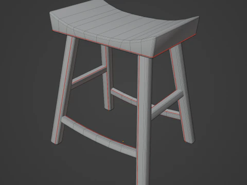 Cadeira de madeira velha 01 Modelo 3D