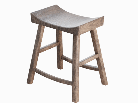 Old Wooden Chair 02 Modello 3D