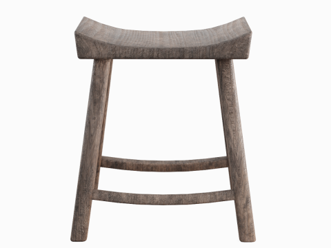 Old Wooden Chair 02 3D Model