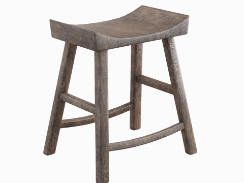 Old Wooden Chair 02 3D Model