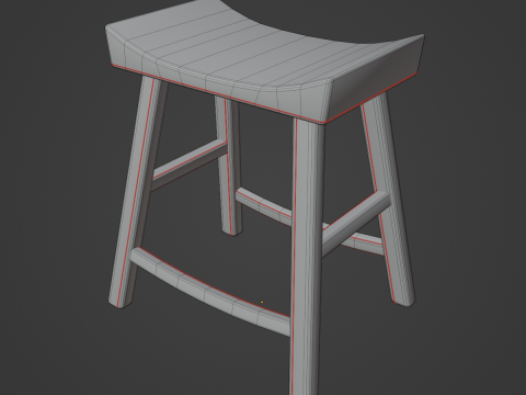 Old Wooden Chair 02 3D Model