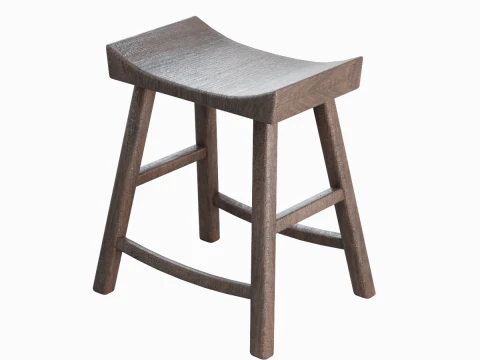 Cadeira de madeira velha 03 Modelo 3D