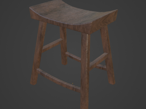 Old Wooden Chair 03 3D मॉडल