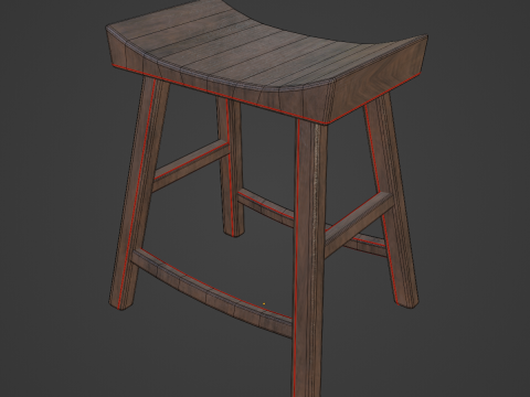 Old Wooden Chair 03 3D मॉडल