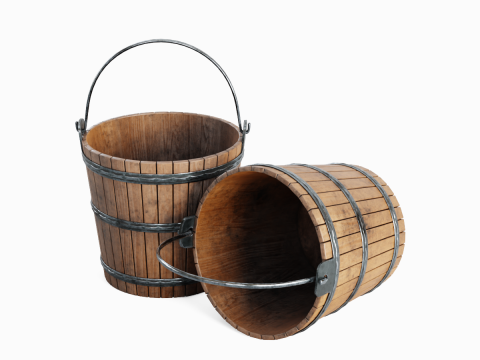 Wooden Bucket 03 Modelo 3D