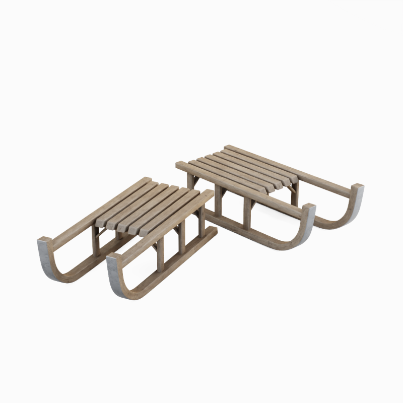 Wooden Snow Sledge 01 3D Model .c4d .max .obj .3ds .fbx .stl .blend