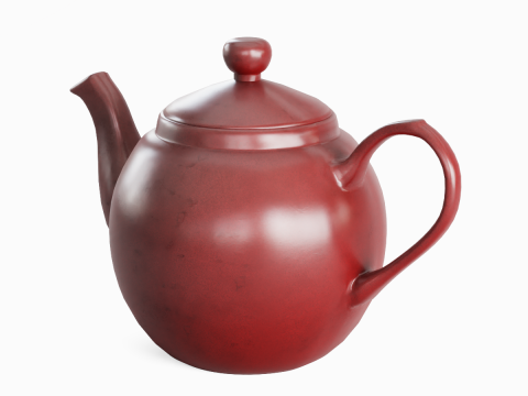Ceramic Teapot 02 Model 3D