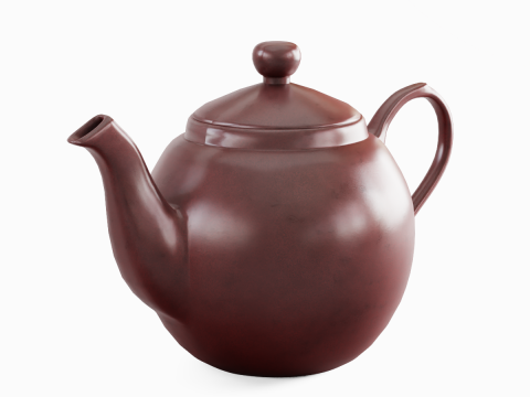 Ceramic Teapot 02 Model 3D
