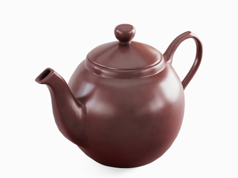 Ceramic Teapot 02 Model 3D