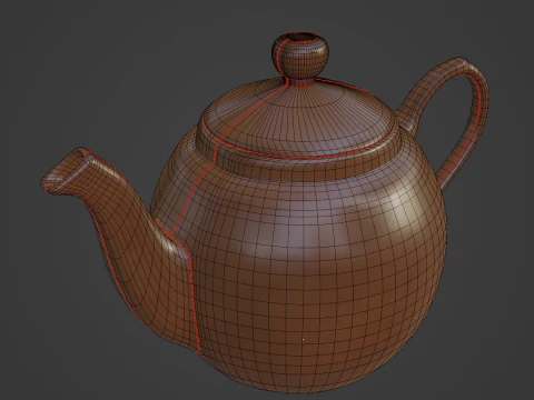 Ceramic Teapot 08 3D Model