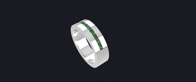 Ring with emeralds 3D 3D 模型 .c4d .max .obj .3ds .fbx .stl .blend