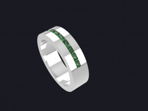 Ring with emeralds 3D 3D Model