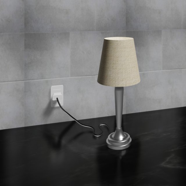 Desk lamp 3D Model .c4d .max .obj .3ds .fbx .stl .blend 