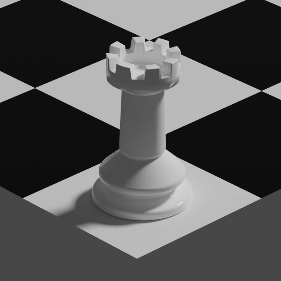 Tower chess piece 3D Print Model .c4d .max .obj .3ds .fbx .stl .blend 