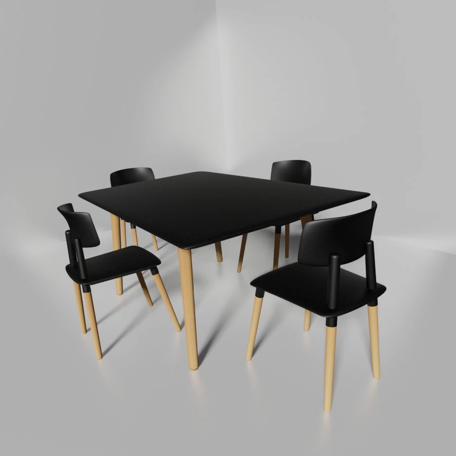 Table and chairs for rendering 3D Model .c4d .max .obj .3ds .fbx .stl .blend