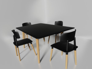 Table and chairs for rendering Modelo 3D